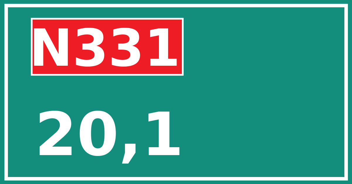 Hectometerbord N331 20,1