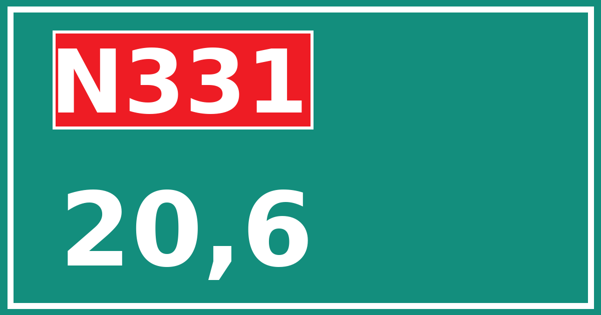 Hectometerbord N331 20,6