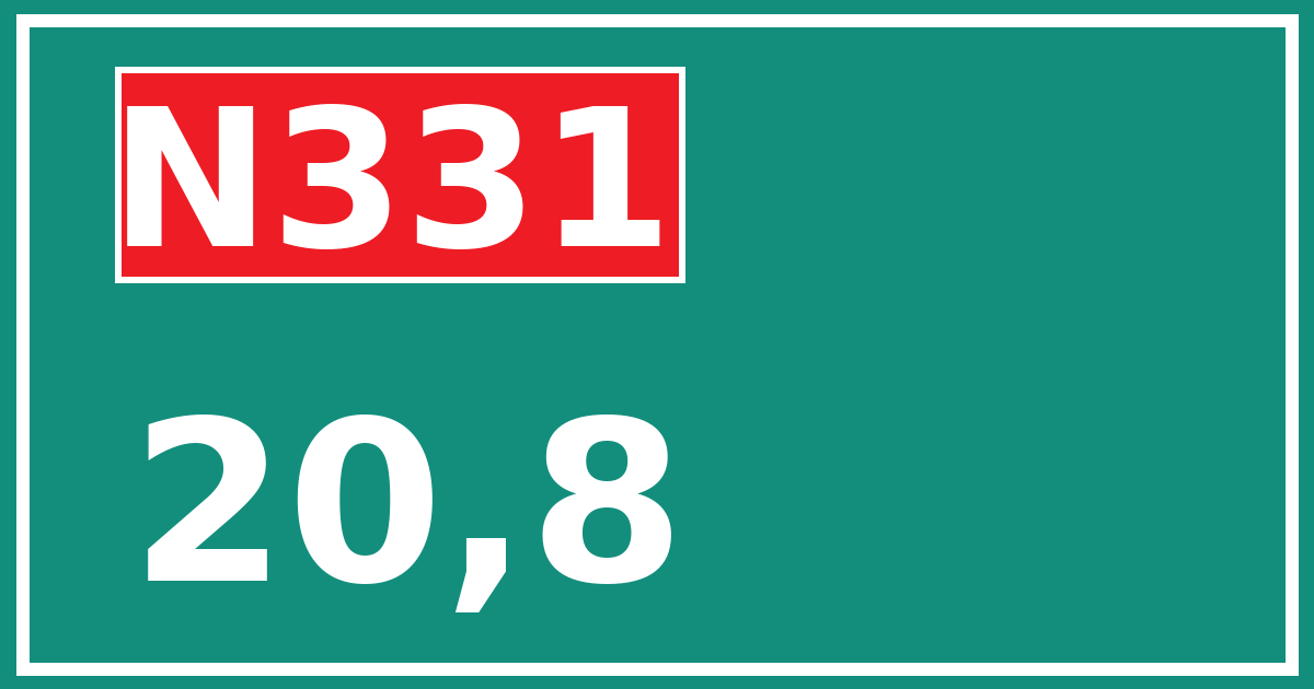 Hectometerbord N331 20,8