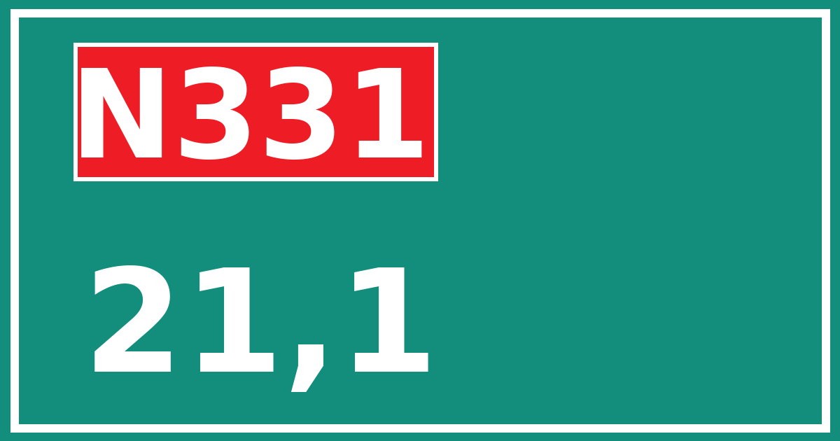 Hectometerbord N331 21,1