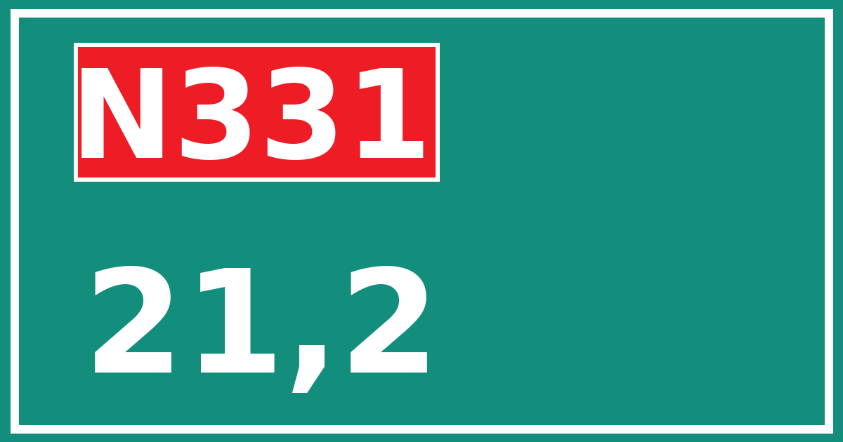 Hectometerbord N331 21,2