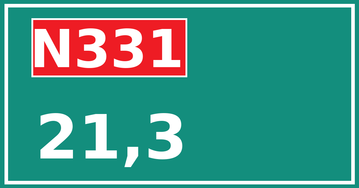 Hectometerbord N331 21,3