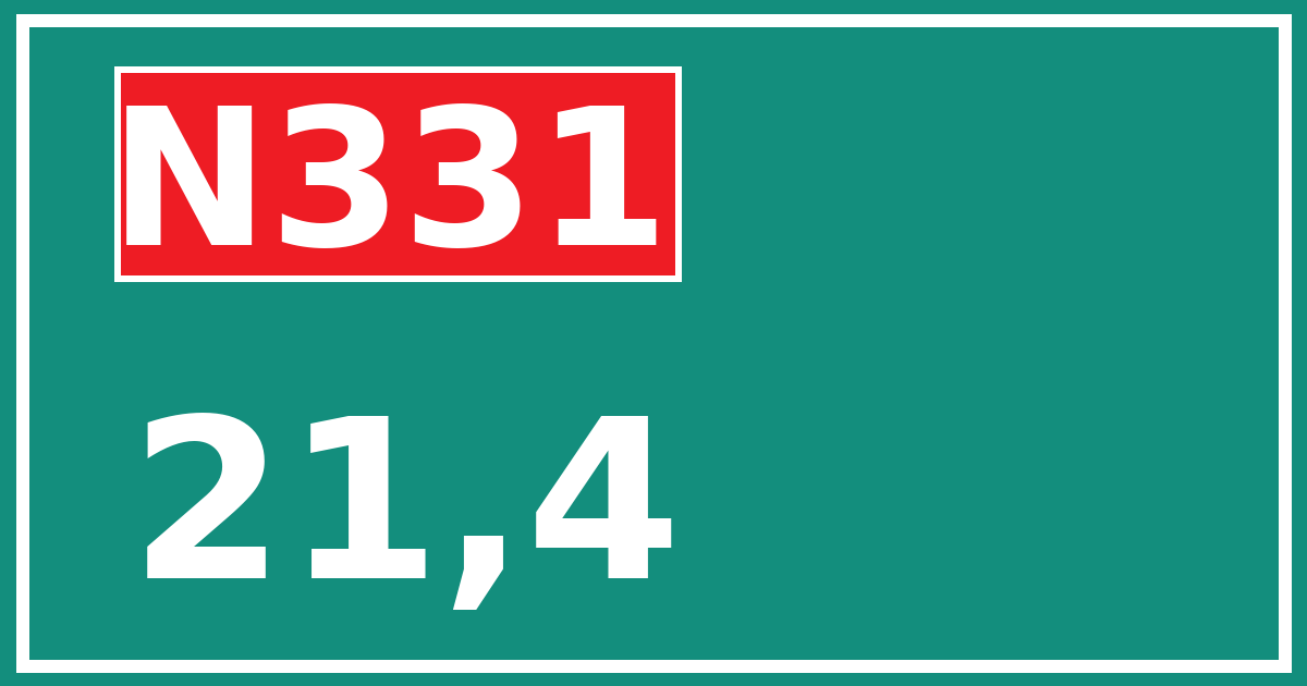 Hectometerbord N331 21,4