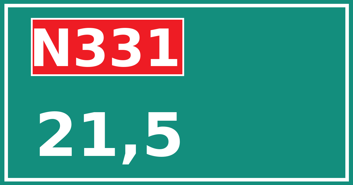 Hectometerbord N331 21,5