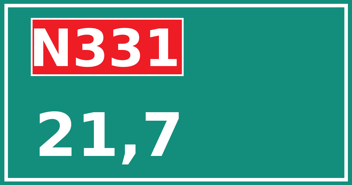 Hectometerbord N331 21,7