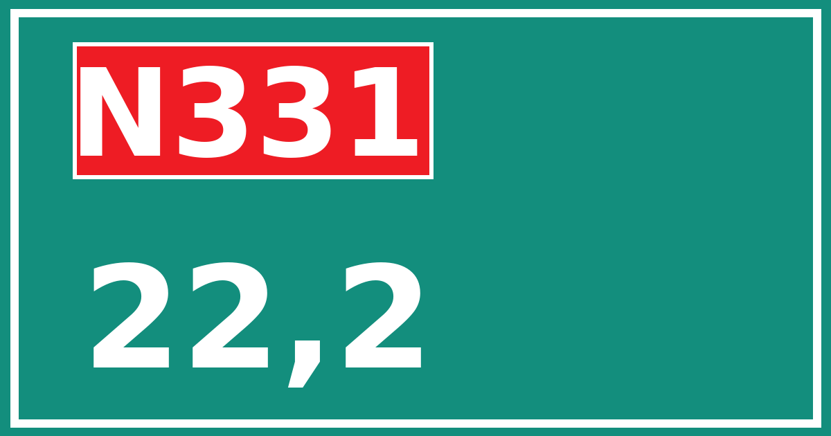 Hectometerbord N331 22,2