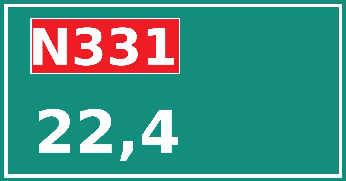 Hectometerbord N331 22,4