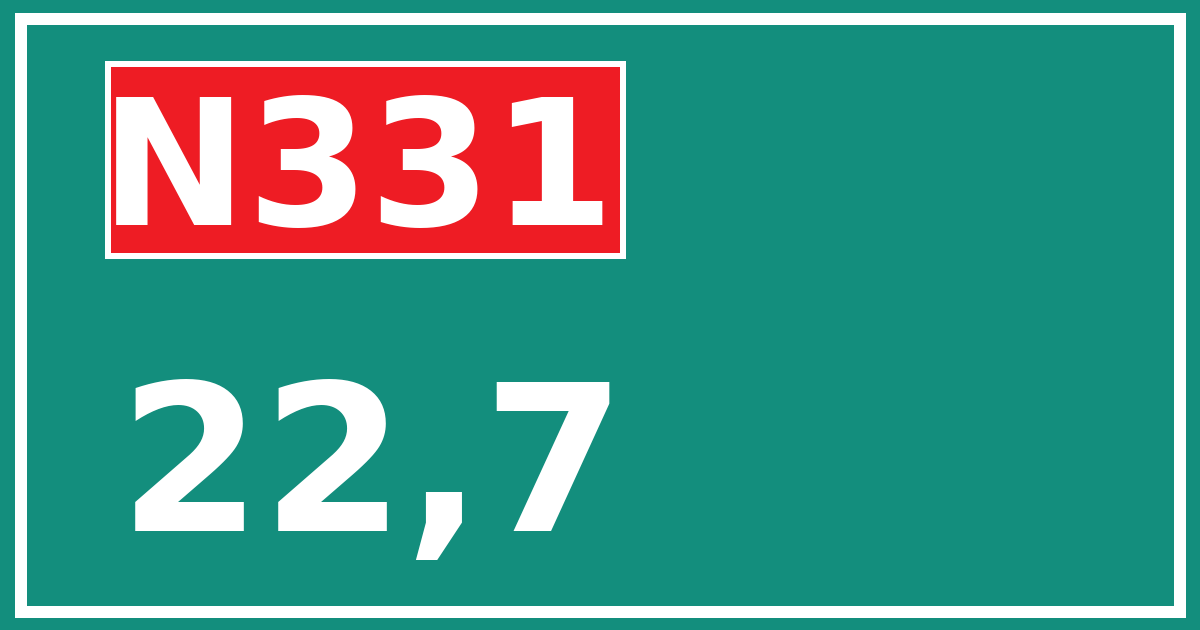 Hectometerbord N331 22,7