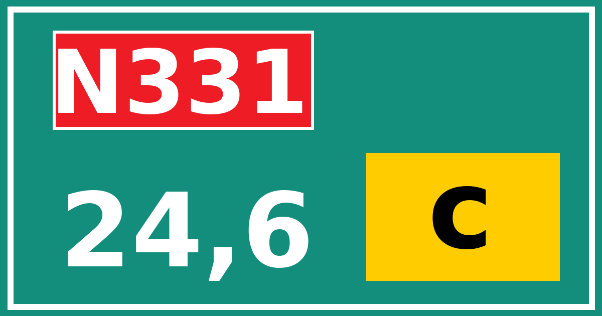 Hectometerbord N331 24,6 letter c