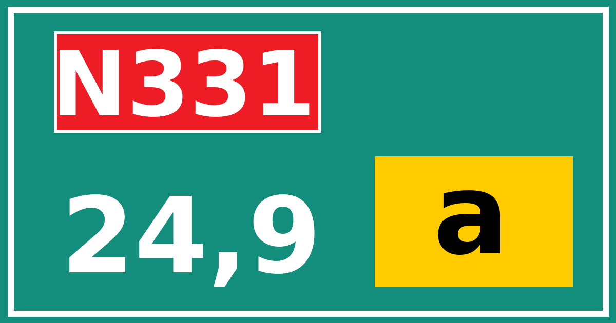 Hectometerbord N331 24,9 letter a