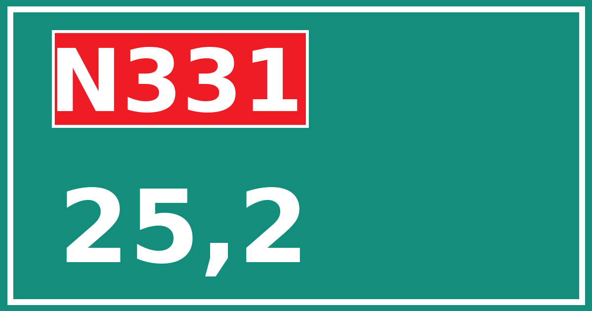 Hectometerbord N331 25,2