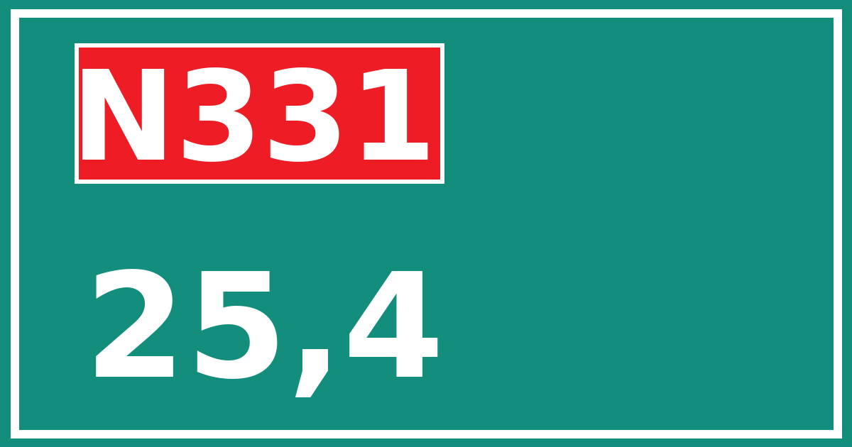 Hectometerbord N331 25,4