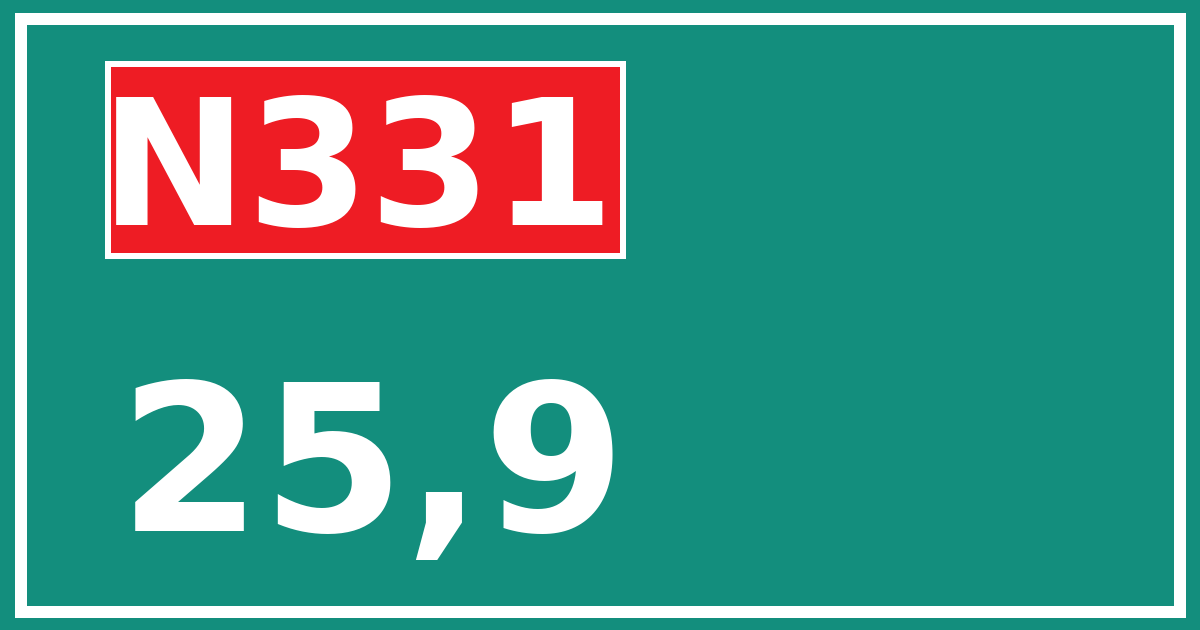 Hectometerbord N331 25,9