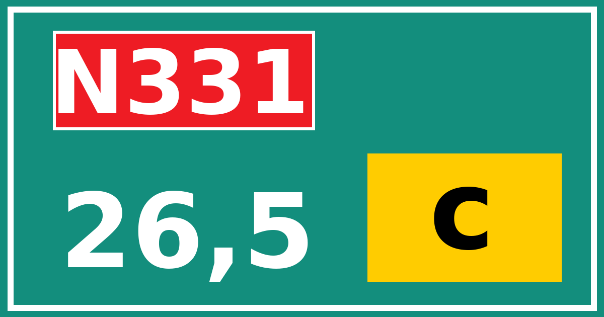 Hectometerbord N331 26,5 letter c