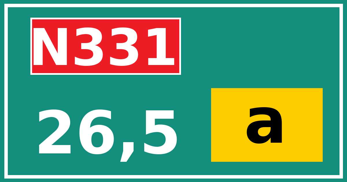 Hectometerbord N331 26,5 letter a