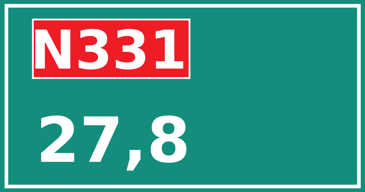 Hectometerbord N331 27,8
