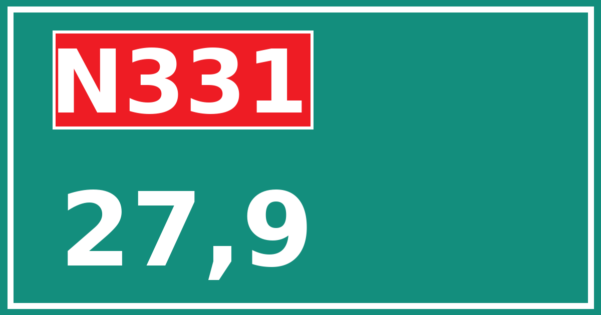 Hectometerbord N331 27,9