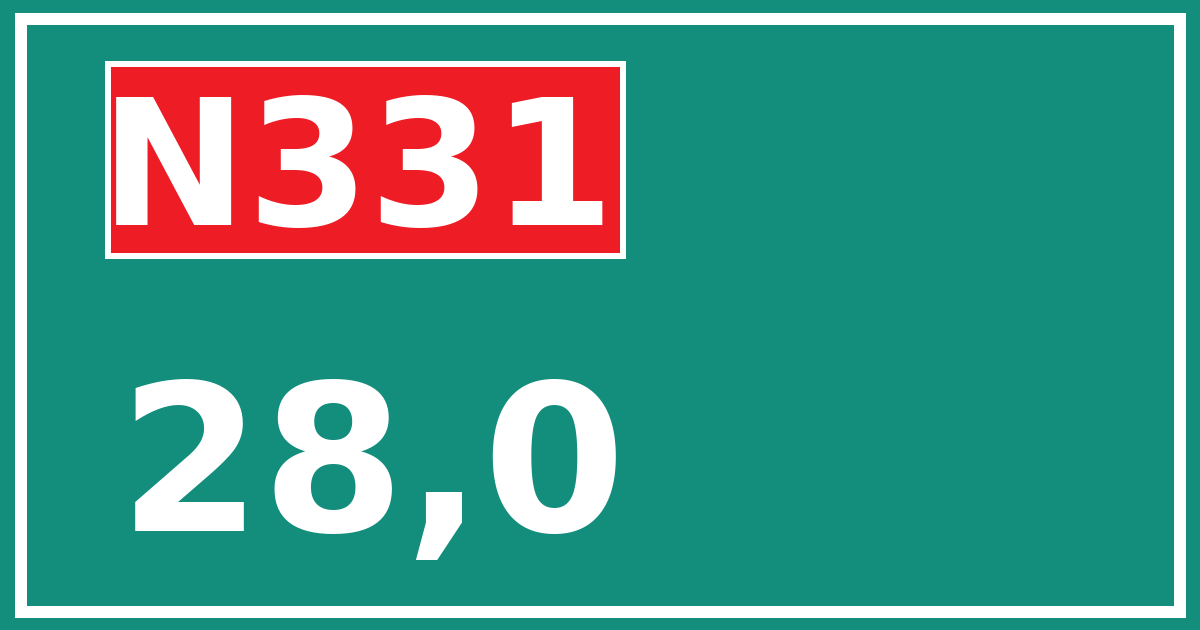 Hectometerbord N331 28,0