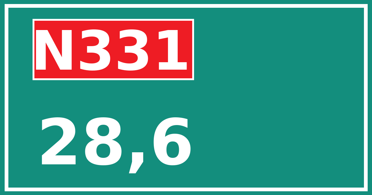 Hectometerbord N331 28,6