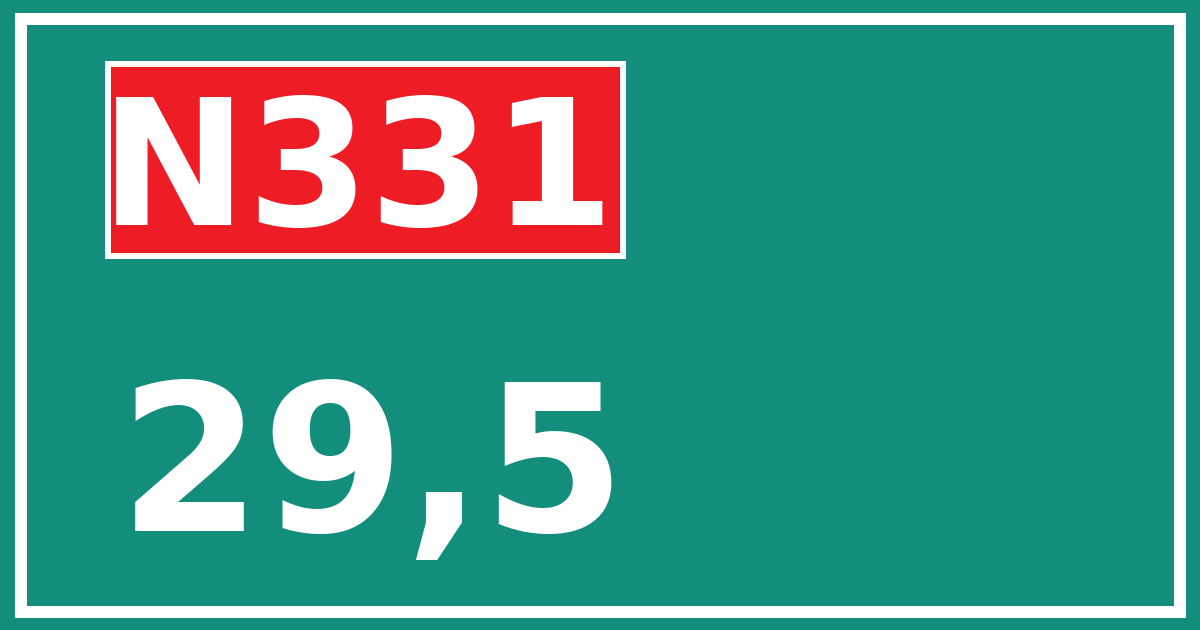 Hectometerbord N331 29,5