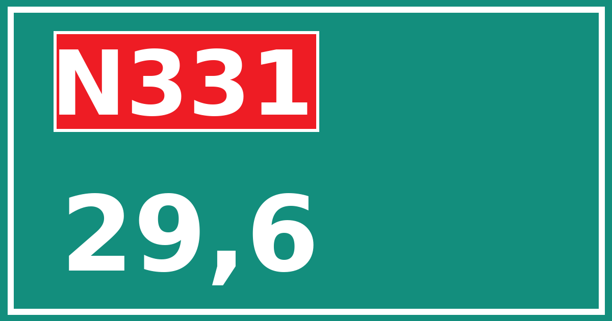 Hectometerbord N331 29,6
