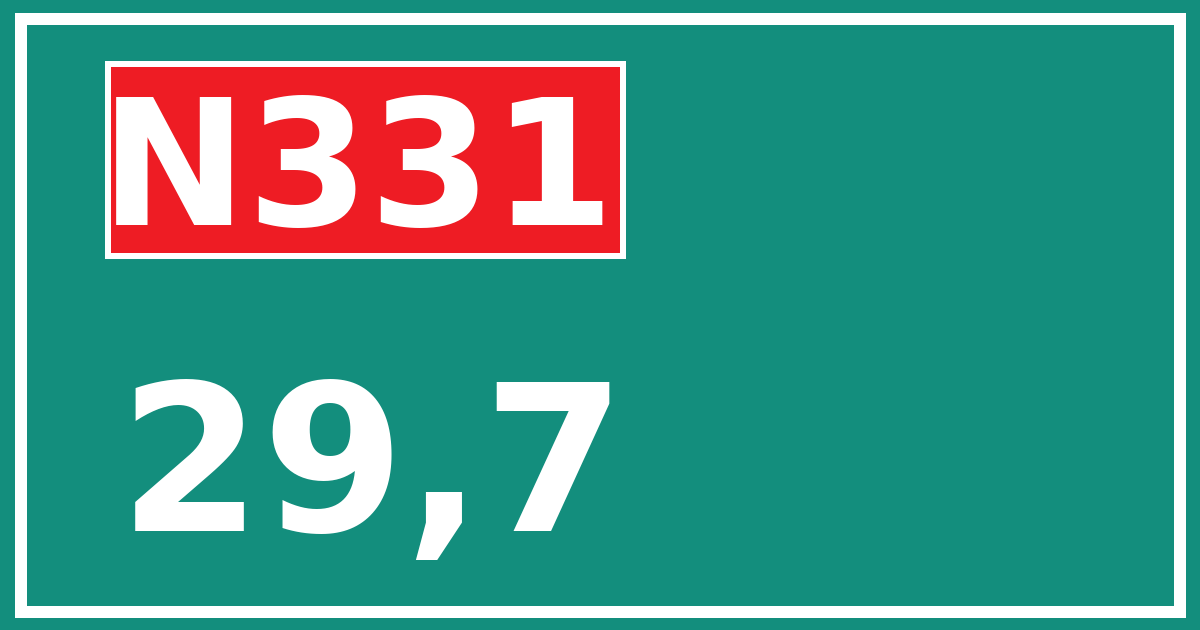 Hectometerbord N331 29,7