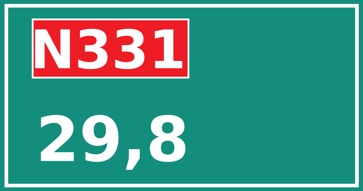 Hectometerbord N331 29,8