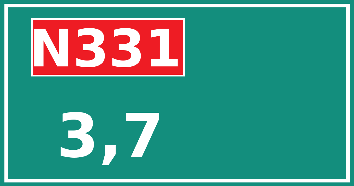Hectometerbord N331 3,7