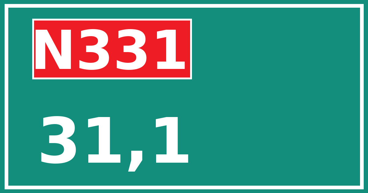 Hectometerbord N331 31,1