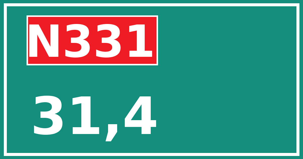Hectometerbord N331 31,4