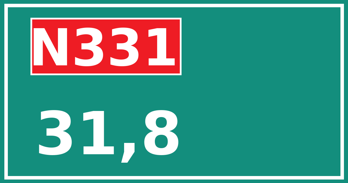 Hectometerbord N331 31,8