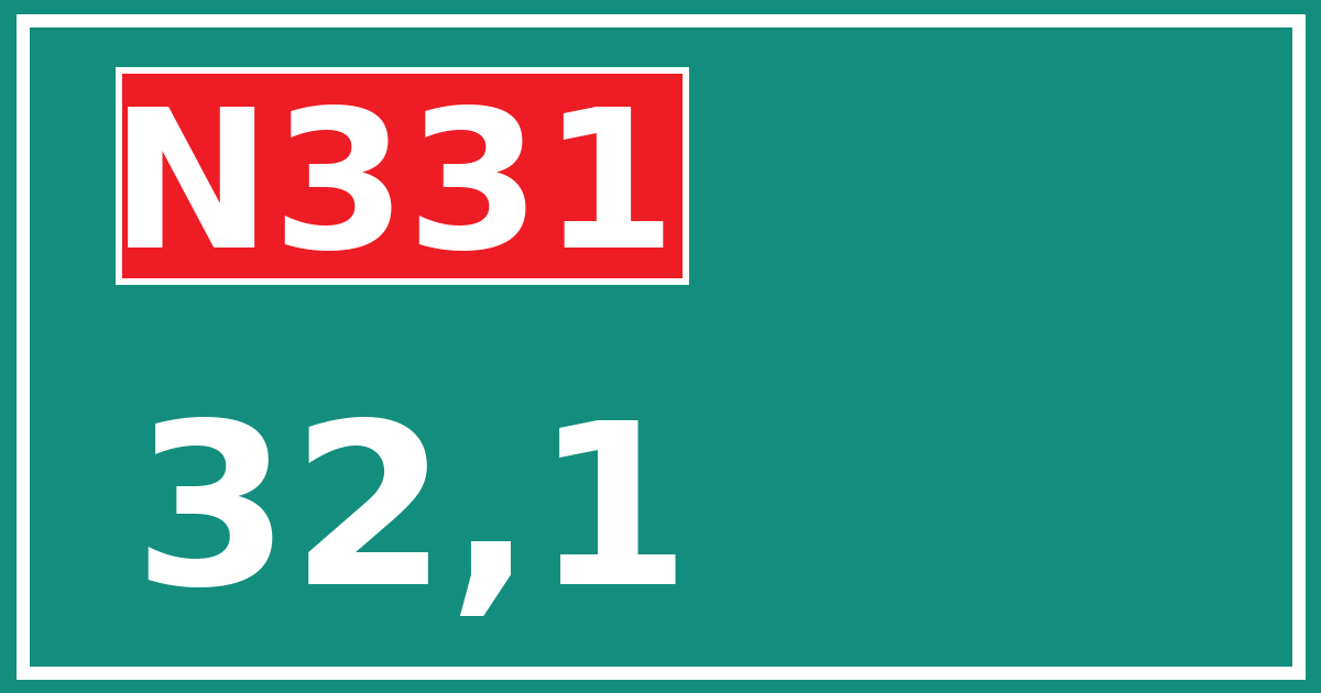 Hectometerbord N331 32,1
