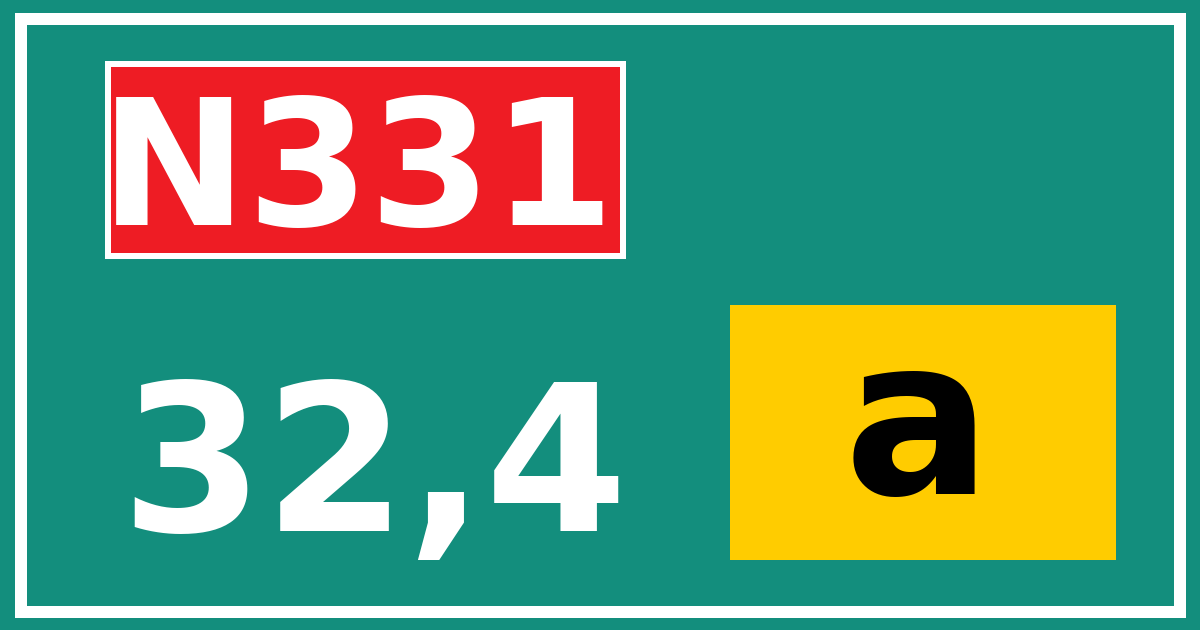 Hectometerbord N331 32,4 letter a