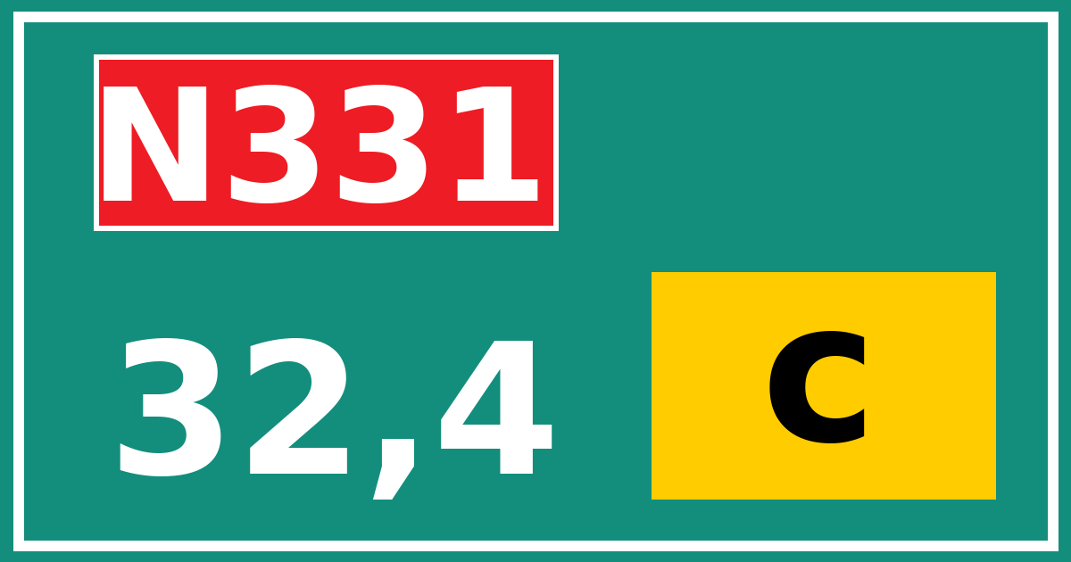 Hectometerbord N331 32,4 letter c
