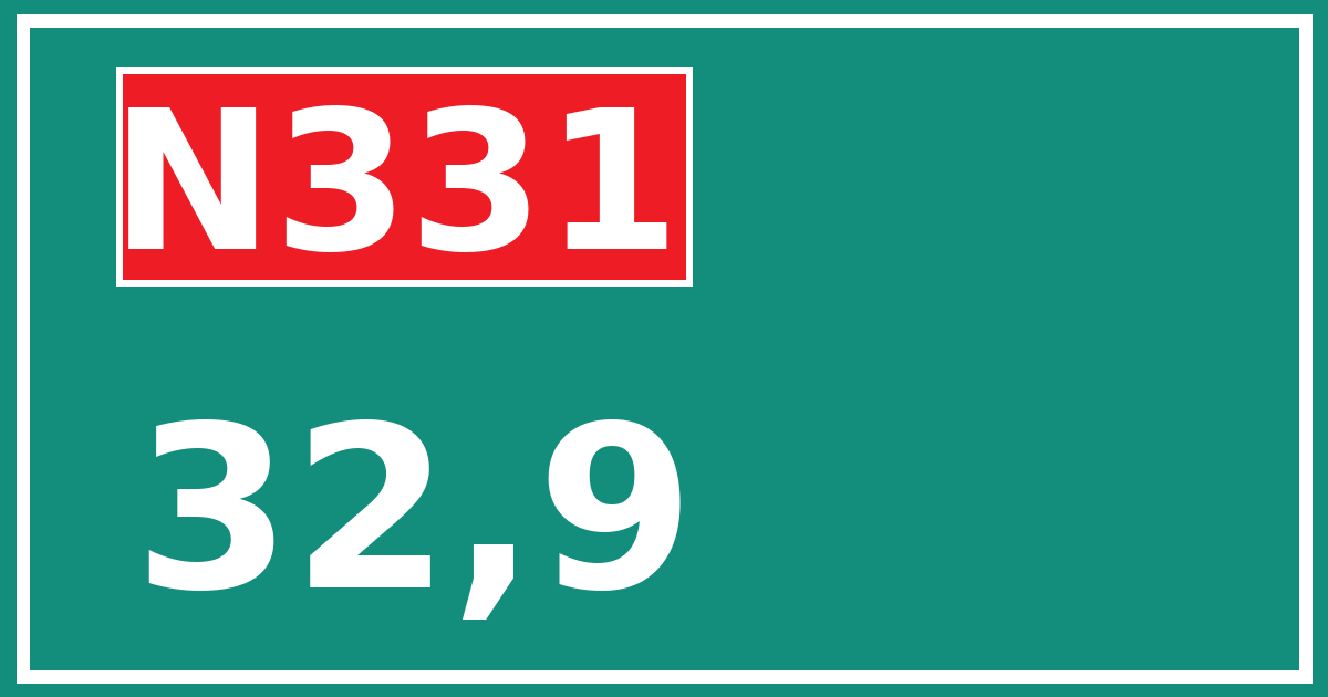 Hectometerbord N331 32,9