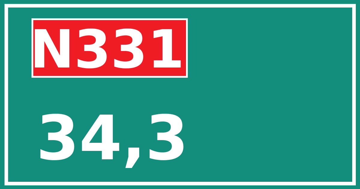 Hectometerbord N331 34,3
