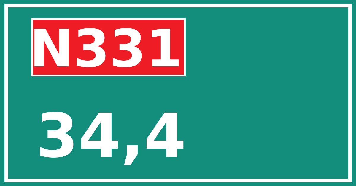 Hectometerbord N331 34,4