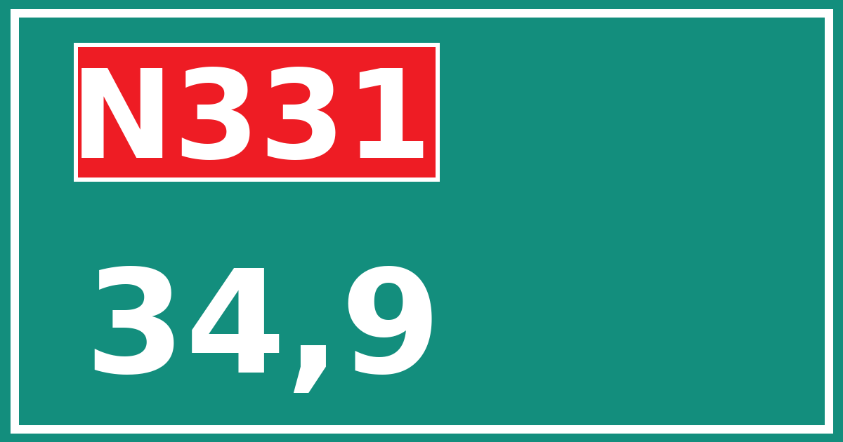 Hectometerbord N331 34,9