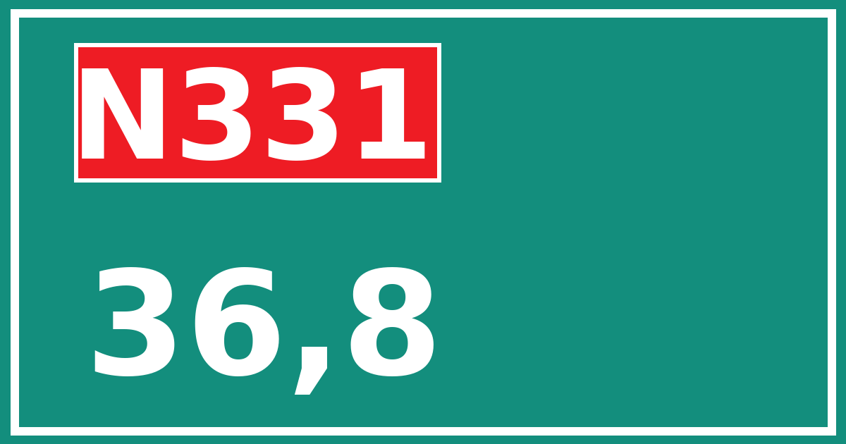 Hectometerbord N331 36,8