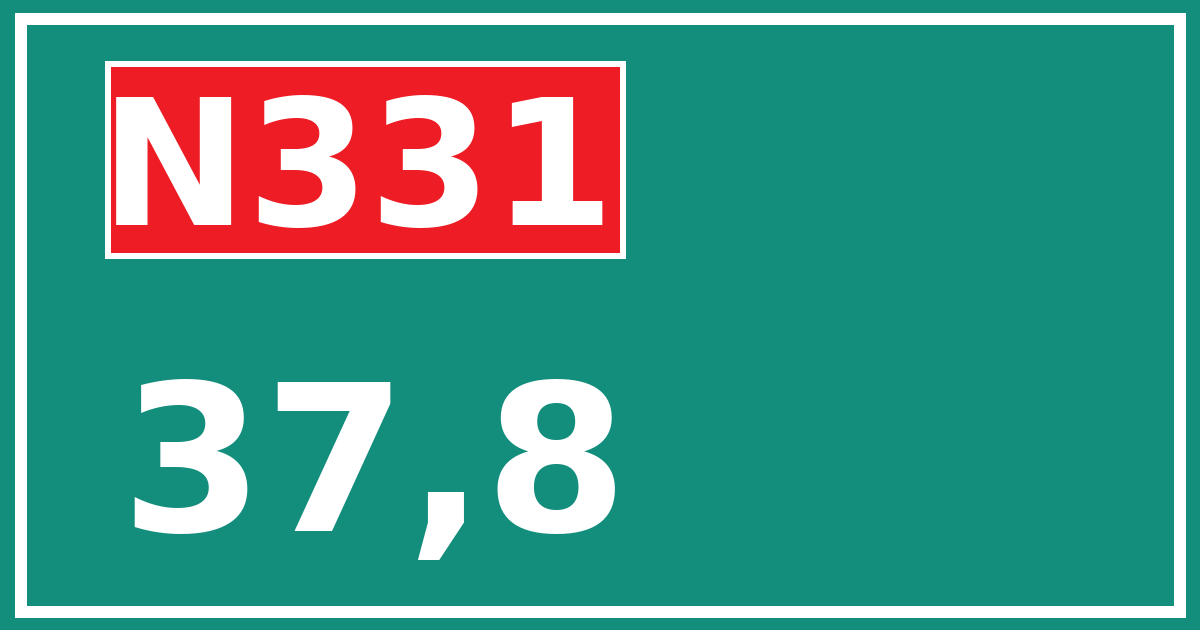 Hectometerbord N331 37,8