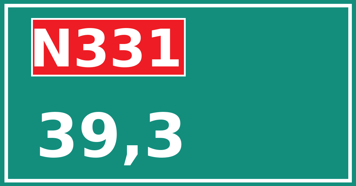 Hectometerbord N331 39,3
