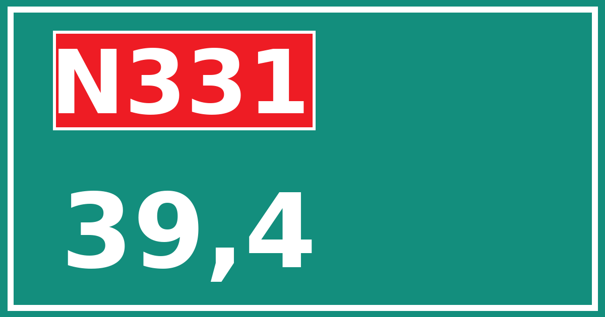 Hectometerbord N331 39,4