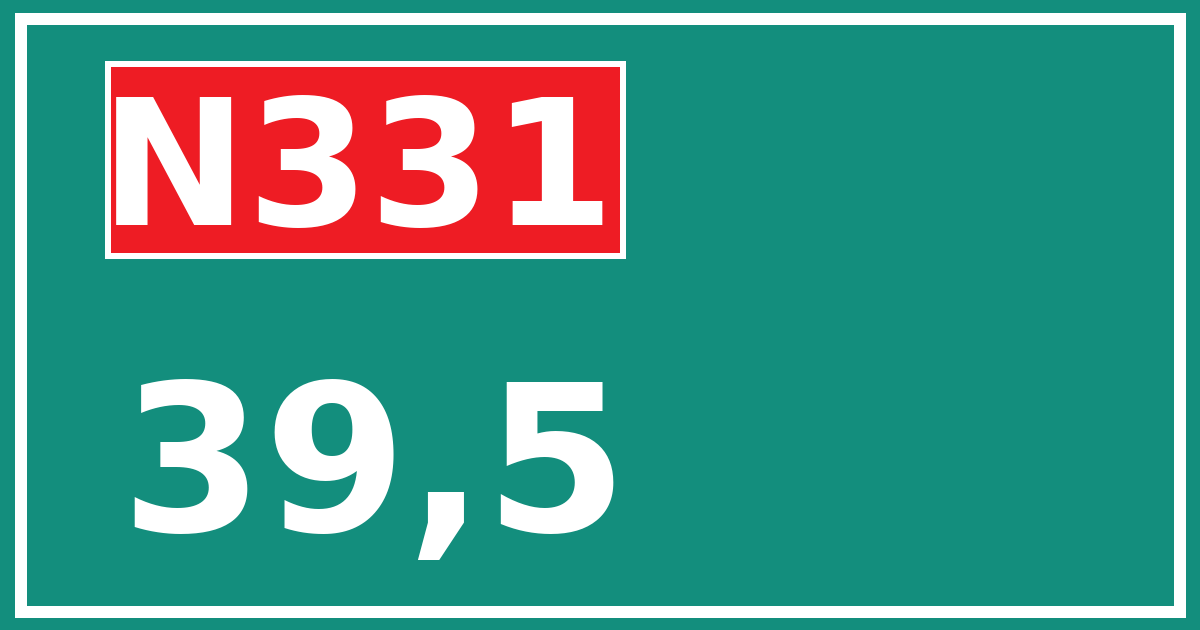 Hectometerbord N331 39,5