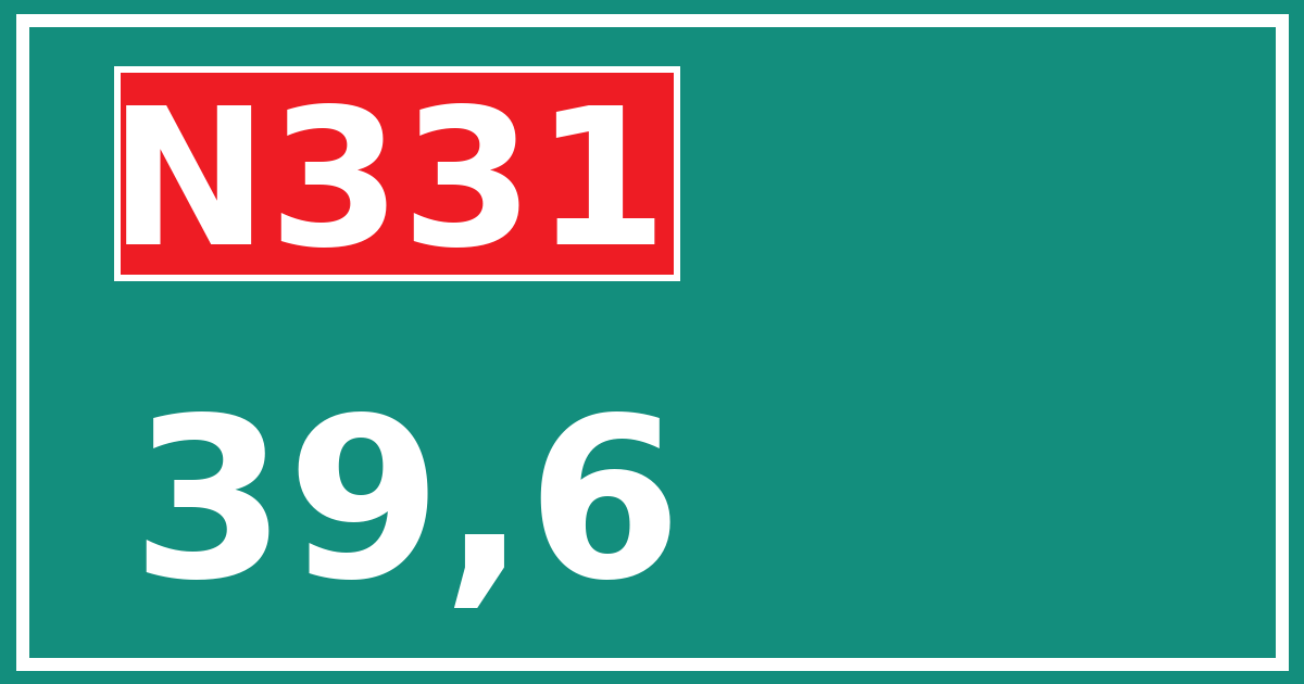 Hectometerbord N331 39,6