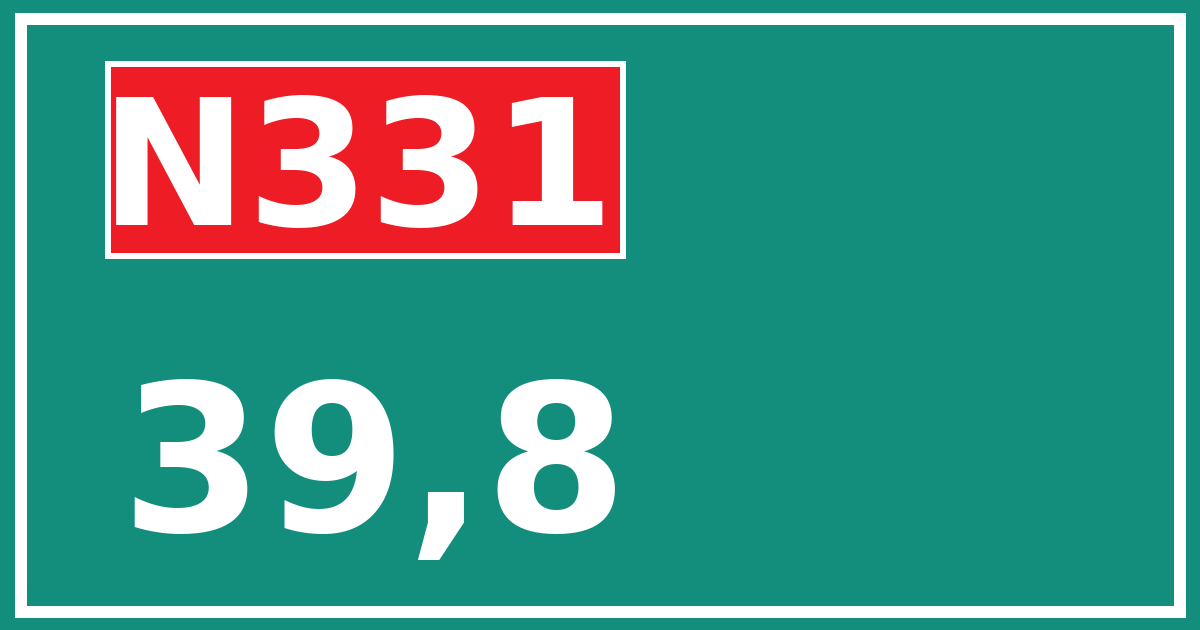 Hectometerbord N331 39,8