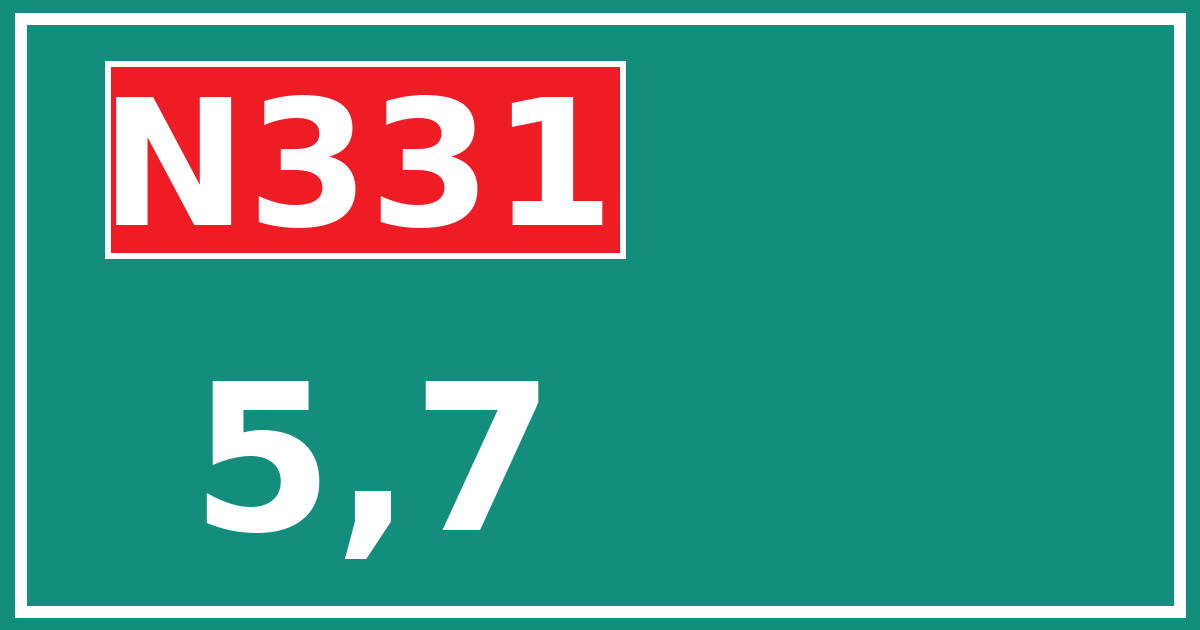 Hectometerbord N331 5,7