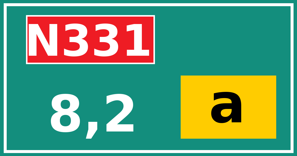 Hectometerbord N331 8,2 letter a