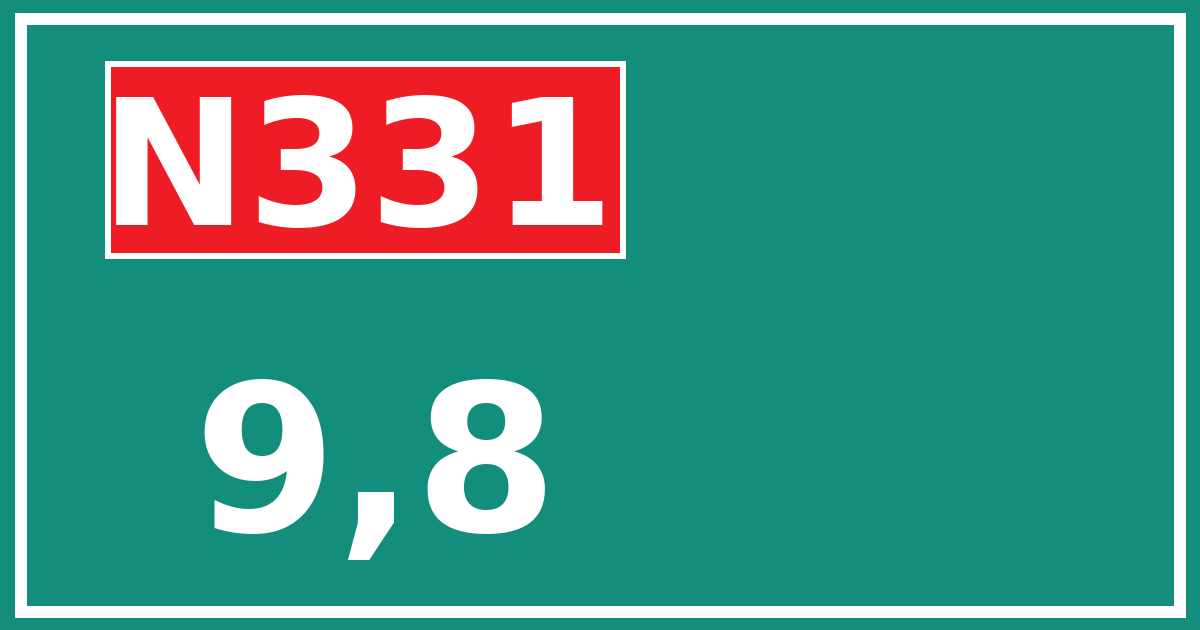 Hectometerbord N331 9,8