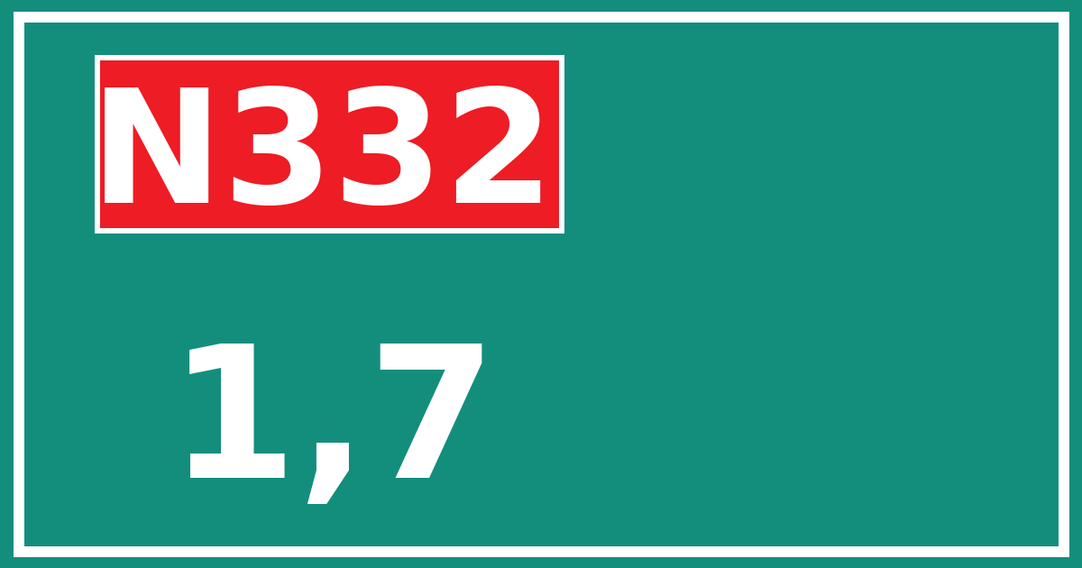 Hectometerbord N332 1,7