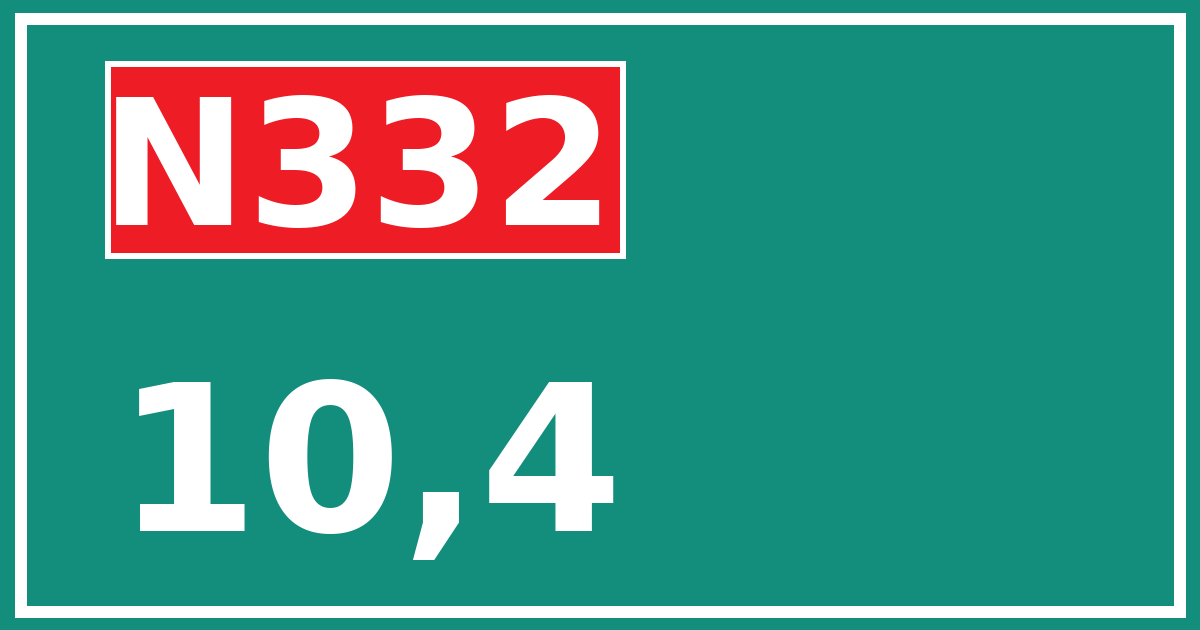 Hectometerbord N332 10,4